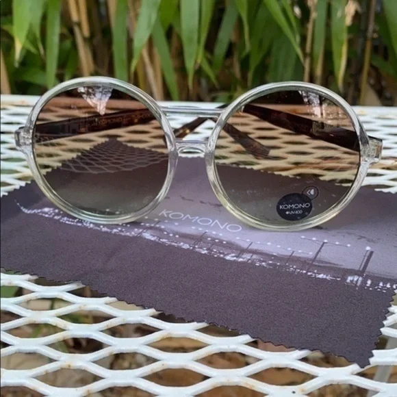 KOMONO Coco Clear / Tortoise Sunglasses New - Picture 7 of 16